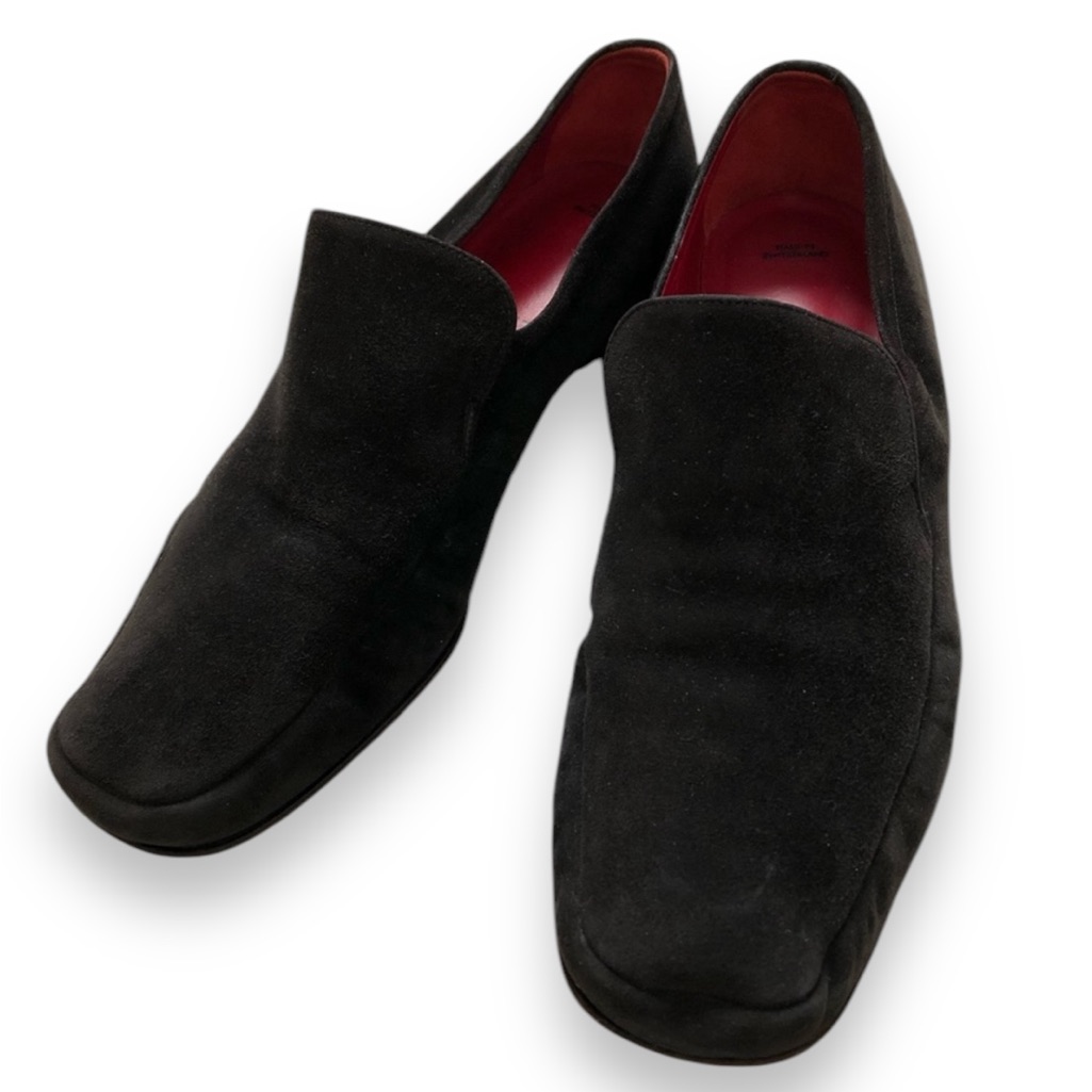 Bally Havana Black Suede Leather Loafer Size 8.5 Vintage